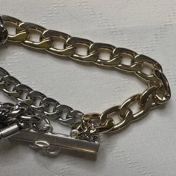 Jenny Bird Five Chain Silver Gold Bracelet Iconic Boho Chunky Lagenlook Vibes - Picture 4 of 14